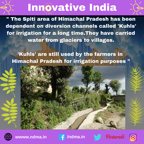 Kulhs – diversion channels used for irrigation in Himachal Pradesh